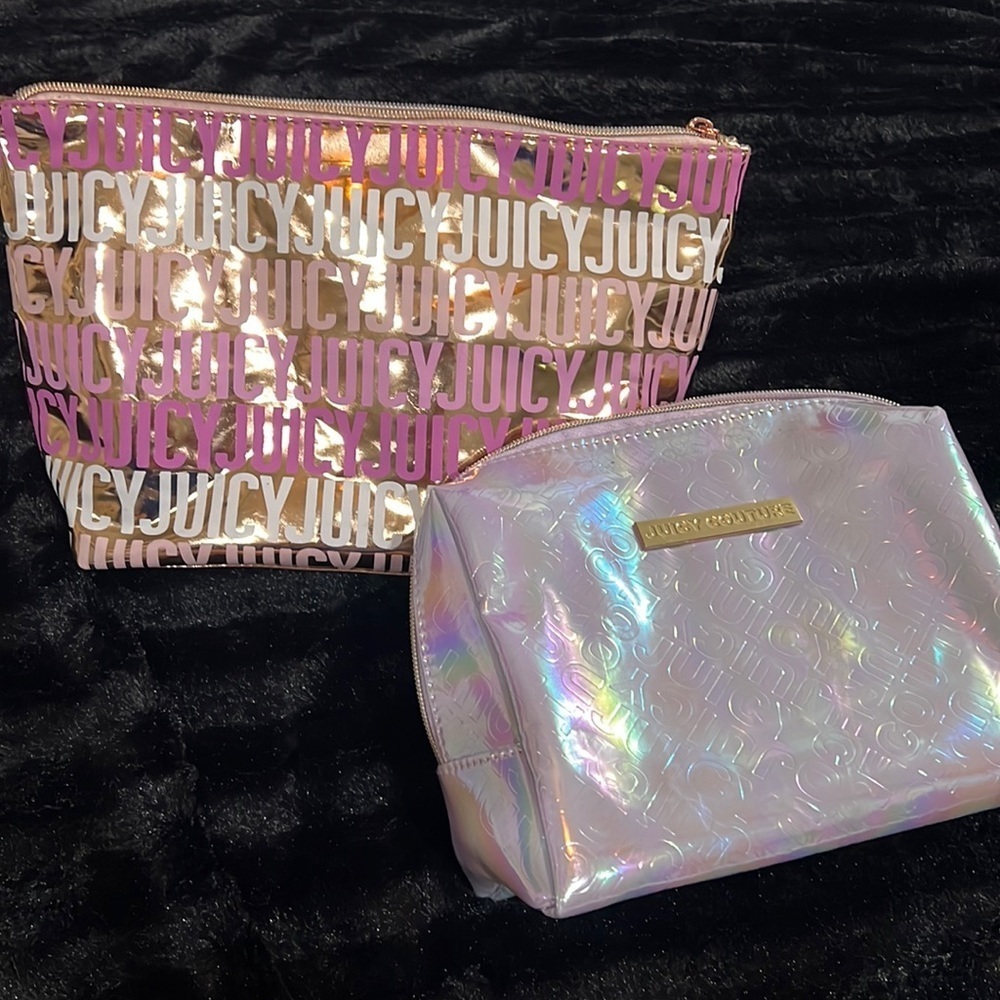 A pair of Juicy Couture Cosmetic Bags